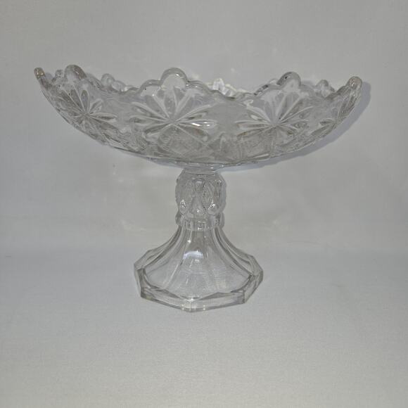 US Glass EAPG Antique Shoshone Compote 15046 Victor Blazing Pinwheels 7 in - Picture 3 of 11